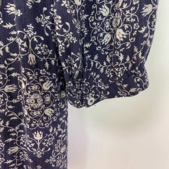 Zara Trafaluc Size Small Floral‎ Boho Romper Long Sleeve Pockets Button Front - Picture 7 of 9